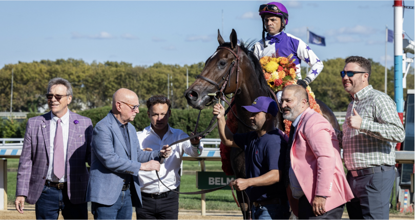 Scottish Lassie works at Belmont Park in preparation for Breeders’ Cup